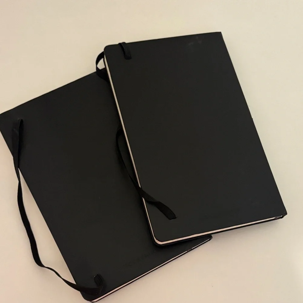 Set of 2 Moleskine Black Notebook‎ with Grid Pages